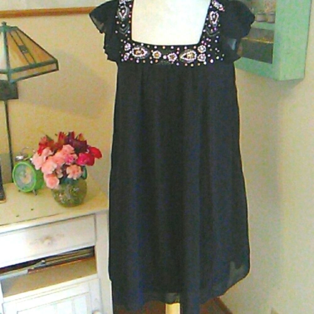 Bizz Embellished Little Black Dress Whimsigoth Dark Ethereal